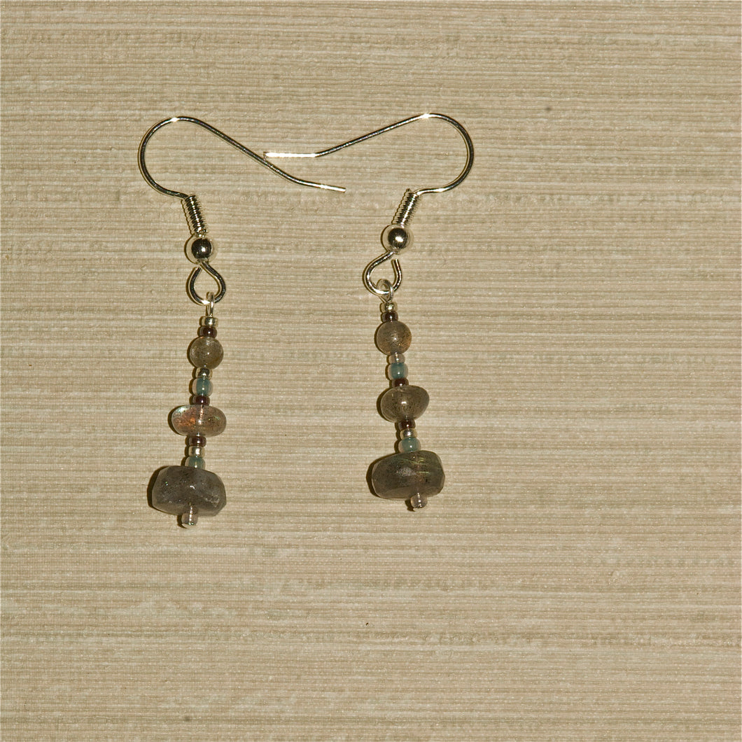 Labradorite Earrings with rondel drop