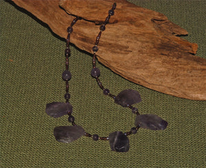 Amethyst slices with sterling silver clasp - 3003N