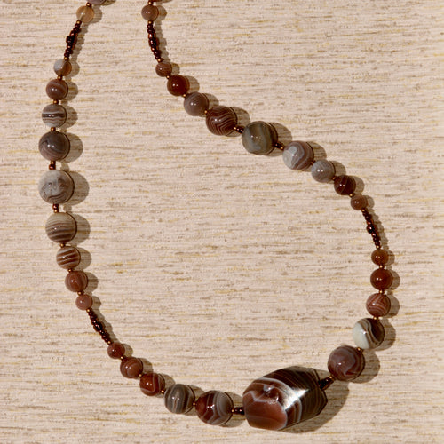 Botswana Agate Necklace with 1 large nugget - 3037N