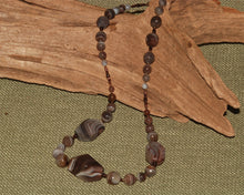Botswana Agate necklace with three large faceted nuggets - 18"