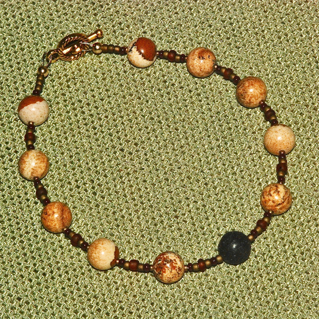 Picture Jasper Bacelet with Lava Stone - 1004Bag