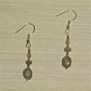 Labradorite Earrings with oval drop