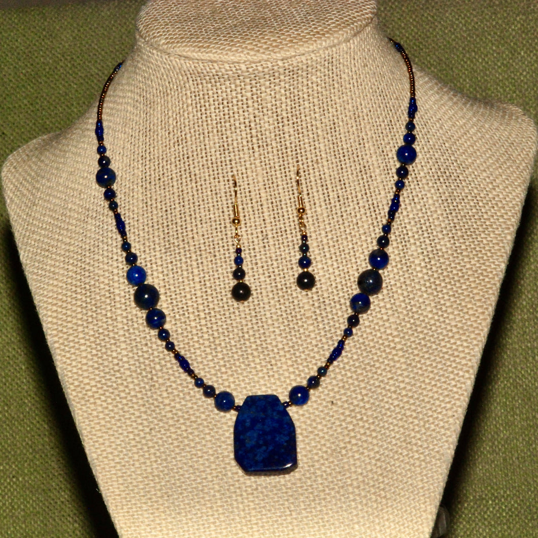 Lapis Necklacet - N7001 and Earrings - ER7001