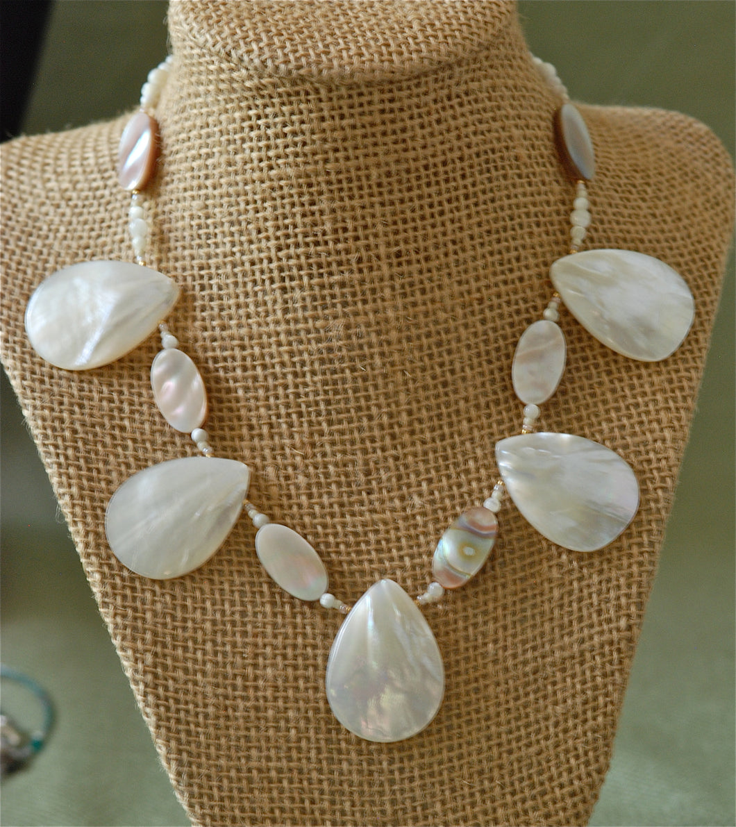 Mother of Pearl Necklace with large drops - 3051N