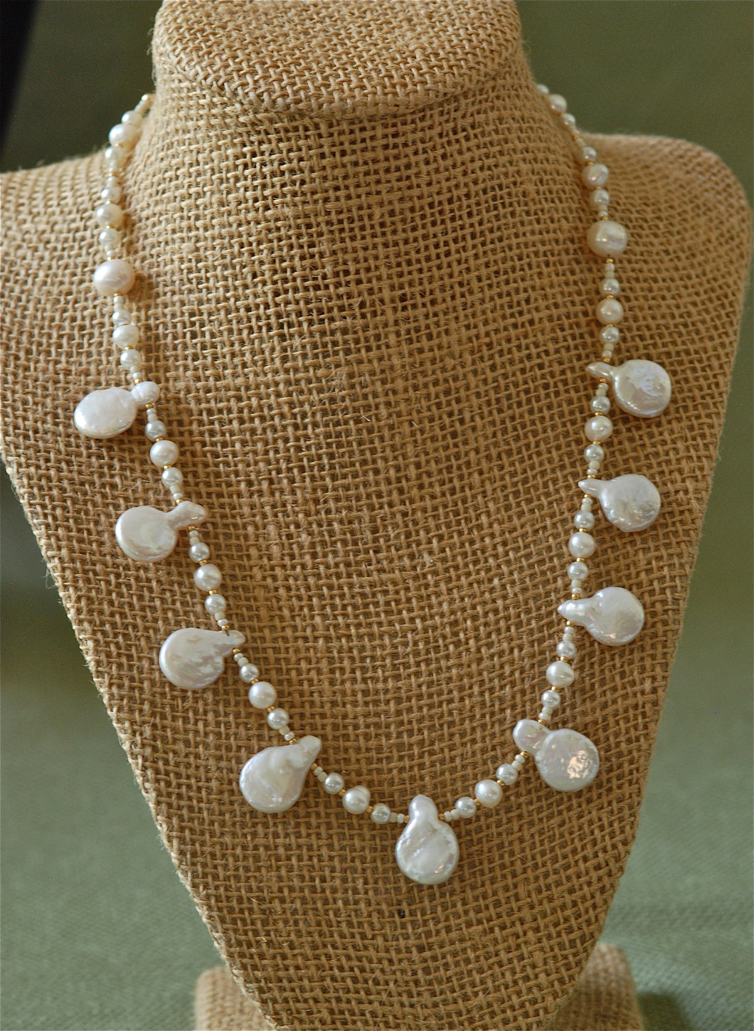 Pearl Necklace with Drops - 3023N