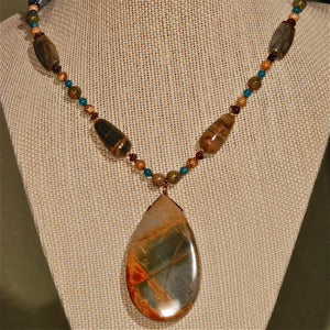 Energy Surround Necklace with Red Creek Jasper Pendant