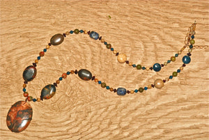 Energy Surround Necklace with Red Creek Jasper pendant - 3034ESN