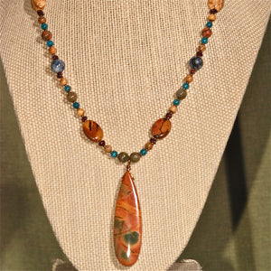 Energy Surround Necklace with Red Creek Jasper Pendant - 3037N
