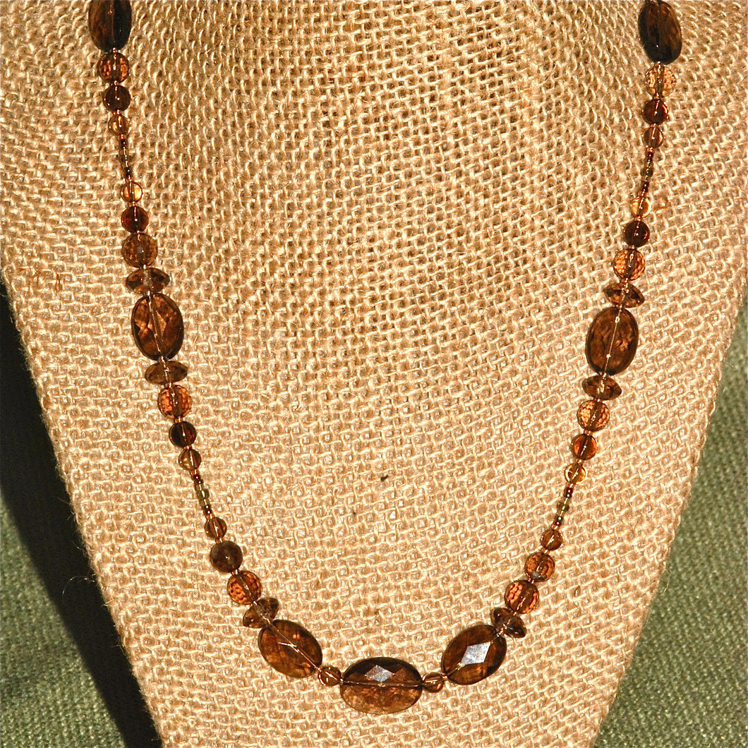 Smokey Quartz Necklace with faceted stones - 2115N